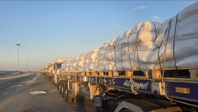 Aid Trucks Advance Toward Gaza Through Rafah Crossing With Egypt